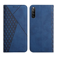 Coque Portefeuille Livre Cuir Etui Clapet Y02X pour Sony Xperia 10 III Lite Bleu