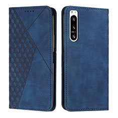 Coque Portefeuille Livre Cuir Etui Clapet Y02X pour Sony Xperia 5 IV Bleu