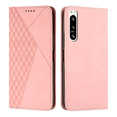 Coque Portefeuille Livre Cuir Etui Clapet Y02X pour Sony Xperia 5 IV Or Rose