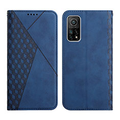 Coque Portefeuille Livre Cuir Etui Clapet Y02X pour Xiaomi Mi 10T Pro 5G Bleu