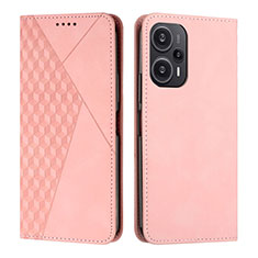 Coque Portefeuille Livre Cuir Etui Clapet Y02X pour Xiaomi Poco F5 5G Or Rose