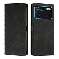 Coque Portefeuille Livre Cuir Etui Clapet Y02X pour Xiaomi Poco M4 Pro 4G Noir