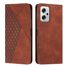 Coque Portefeuille Livre Cuir Etui Clapet Y02X pour Xiaomi Poco X4 GT 5G Marron