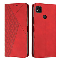 Coque Portefeuille Livre Cuir Etui Clapet Y02X pour Xiaomi Redmi 9 Activ Rouge