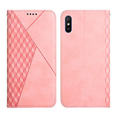 Coque Portefeuille Livre Cuir Etui Clapet Y02X pour Xiaomi Redmi 9AT Or Rose