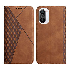 Coque Portefeuille Livre Cuir Etui Clapet Y02X pour Xiaomi Redmi K40 5G Marron