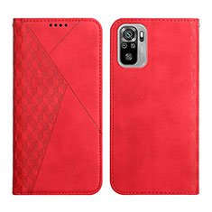 Coque Portefeuille Livre Cuir Etui Clapet Y02X pour Xiaomi Redmi Note 10 4G Rouge