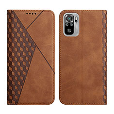 Coque Portefeuille Livre Cuir Etui Clapet Y02X pour Xiaomi Redmi Note 10S 4G Marron