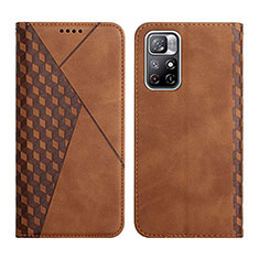 Coque Portefeuille Livre Cuir Etui Clapet Y02X pour Xiaomi Redmi Note 11 5G Marron