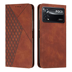 Coque Portefeuille Livre Cuir Etui Clapet Y02X pour Xiaomi Redmi Note 11E Pro 5G Marron