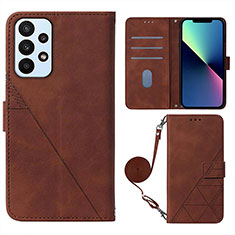 Coque Portefeuille Livre Cuir Etui Clapet Y03B pour Samsung Galaxy A73 5G Marron