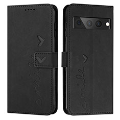 Coque Portefeuille Livre Cuir Etui Clapet Y03X pour Google Pixel 7 Pro 5G Noir