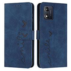 Coque Portefeuille Livre Cuir Etui Clapet Y03X pour Motorola Moto E13 Bleu