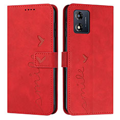 Coque Portefeuille Livre Cuir Etui Clapet Y03X pour Motorola Moto E13 Rouge