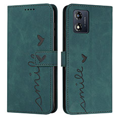 Coque Portefeuille Livre Cuir Etui Clapet Y03X pour Motorola Moto E13 Vert