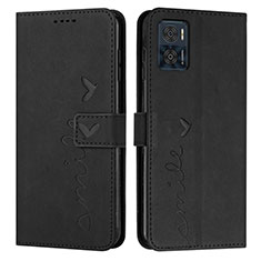 Coque Portefeuille Livre Cuir Etui Clapet Y03X pour Motorola Moto E22 Noir