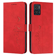 Coque Portefeuille Livre Cuir Etui Clapet Y03X pour Motorola Moto E22i Rouge