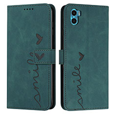 Coque Portefeuille Livre Cuir Etui Clapet Y03X pour Motorola Moto E32 India Vert