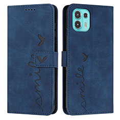 Coque Portefeuille Livre Cuir Etui Clapet Y03X pour Motorola Moto Edge 20 Lite 5G Bleu