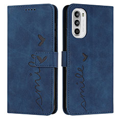 Coque Portefeuille Livre Cuir Etui Clapet Y03X pour Motorola Moto Edge (2022) 5G Bleu