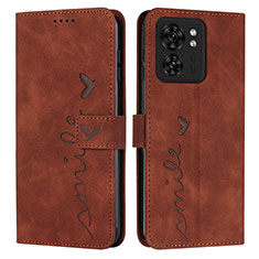 Coque Portefeuille Livre Cuir Etui Clapet Y03X pour Motorola Moto Edge (2023) 5G Marron