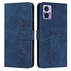 Coque Portefeuille Livre Cuir Etui Clapet Y03X pour Motorola Moto Edge 30 Lite 5G Bleu