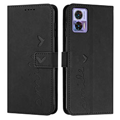 Coque Portefeuille Livre Cuir Etui Clapet Y03X pour Motorola Moto Edge 30 Lite 5G Noir