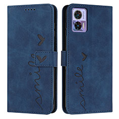 Coque Portefeuille Livre Cuir Etui Clapet Y03X pour Motorola Moto Edge 30 Neo 5G Bleu