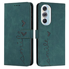 Coque Portefeuille Livre Cuir Etui Clapet Y03X pour Motorola Moto Edge 30 Pro 5G Vert