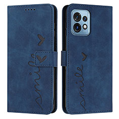 Coque Portefeuille Livre Cuir Etui Clapet Y03X pour Motorola Moto Edge 40 Pro 5G Bleu