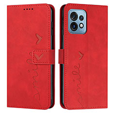 Coque Portefeuille Livre Cuir Etui Clapet Y03X pour Motorola Moto Edge 40 Pro 5G Rouge