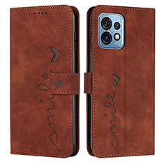 Coque Portefeuille Livre Cuir Etui Clapet Y03X pour Motorola Moto Edge Plus (2023) 5G Marron