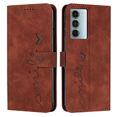 Coque Portefeuille Livre Cuir Etui Clapet Y03X pour Motorola Moto Edge S30 5G Marron