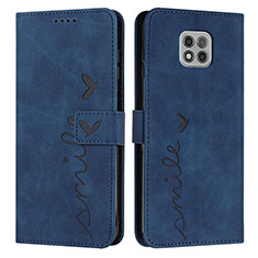 Coque Portefeuille Livre Cuir Etui Clapet Y03X pour Motorola Moto G Power (2021) Bleu