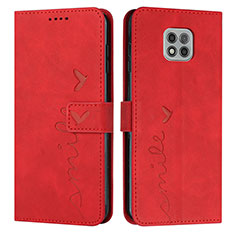 Coque Portefeuille Livre Cuir Etui Clapet Y03X pour Motorola Moto G Power (2021) Rouge