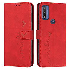 Coque Portefeuille Livre Cuir Etui Clapet Y03X pour Motorola Moto G Pure Rouge