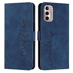 Coque Portefeuille Livre Cuir Etui Clapet Y03X pour Motorola Moto G Stylus (2022) 5G Bleu