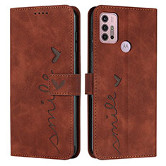 Coque Portefeuille Livre Cuir Etui Clapet Y03X pour Motorola Moto G10 Power Marron