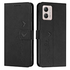 Coque Portefeuille Livre Cuir Etui Clapet Y03X pour Motorola Moto G53 5G Noir