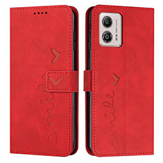 Coque Portefeuille Livre Cuir Etui Clapet Y03X pour Motorola Moto G53y 5G Rouge