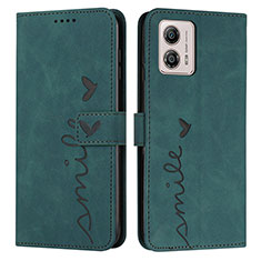 Coque Portefeuille Livre Cuir Etui Clapet Y03X pour Motorola Moto G53y 5G Vert