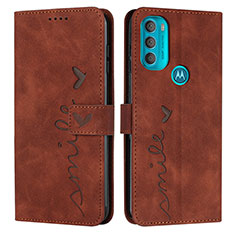 Coque Portefeuille Livre Cuir Etui Clapet Y03X pour Motorola Moto G71 5G Marron