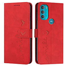 Coque Portefeuille Livre Cuir Etui Clapet Y03X pour Motorola Moto G71 5G Rouge