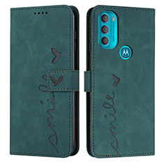 Coque Portefeuille Livre Cuir Etui Clapet Y03X pour Motorola Moto G71 5G Vert