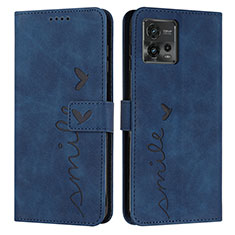 Coque Portefeuille Livre Cuir Etui Clapet Y03X pour Motorola Moto G72 Bleu