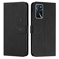 Coque Portefeuille Livre Cuir Etui Clapet Y03X pour Oppo A16 Noir