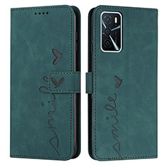 Coque Portefeuille Livre Cuir Etui Clapet Y03X pour Oppo A16s Vert