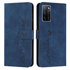 Coque Portefeuille Livre Cuir Etui Clapet Y03X pour Oppo A55S 5G Bleu