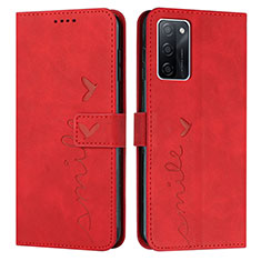 Coque Portefeuille Livre Cuir Etui Clapet Y03X pour Oppo A55S 5G Rouge