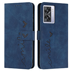 Coque Portefeuille Livre Cuir Etui Clapet Y03X pour Oppo A56S 5G Bleu